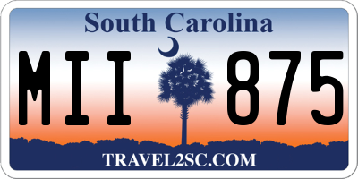 SC license plate MII875