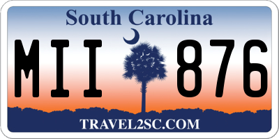 SC license plate MII876