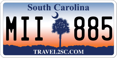SC license plate MII885