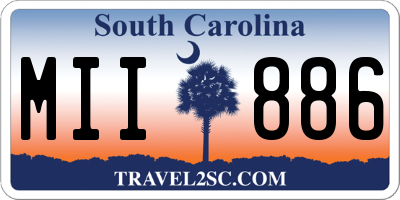 SC license plate MII886