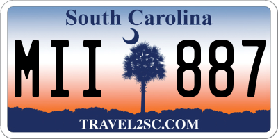 SC license plate MII887