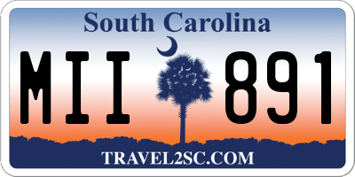 SC license plate MII891