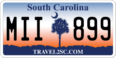 SC license plate MII899