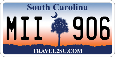 SC license plate MII906