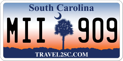 SC license plate MII909