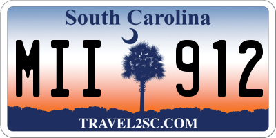 SC license plate MII912