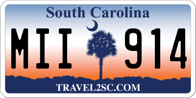 SC license plate MII914