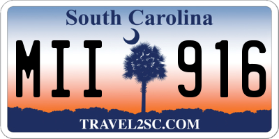 SC license plate MII916