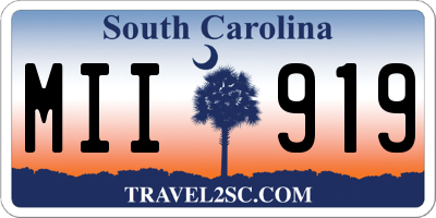 SC license plate MII919