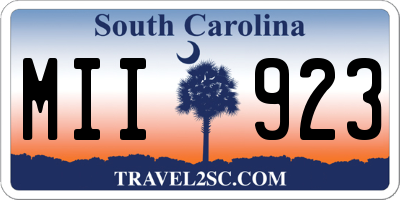 SC license plate MII923