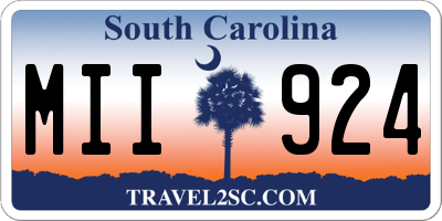 SC license plate MII924
