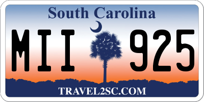 SC license plate MII925