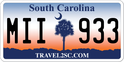 SC license plate MII933