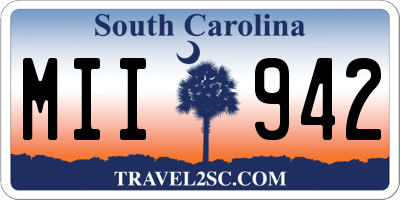 SC license plate MII942