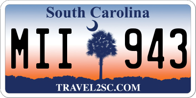 SC license plate MII943