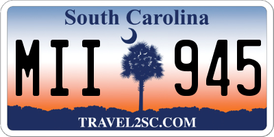 SC license plate MII945