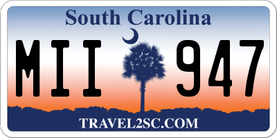 SC license plate MII947