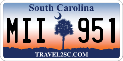 SC license plate MII951