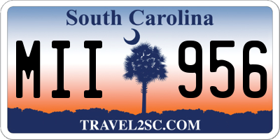 SC license plate MII956
