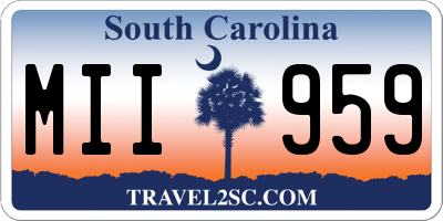 SC license plate MII959