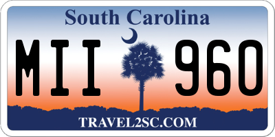 SC license plate MII960