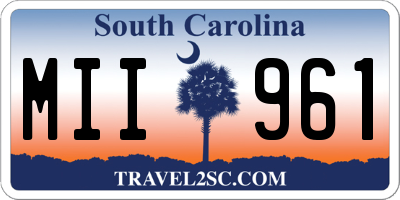SC license plate MII961