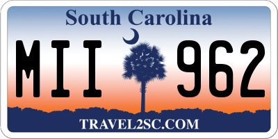 SC license plate MII962