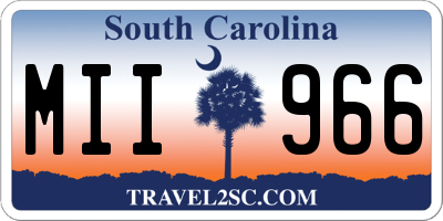 SC license plate MII966