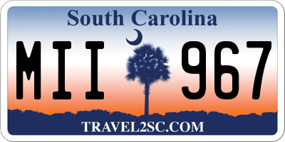 SC license plate MII967