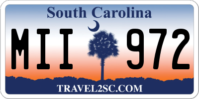 SC license plate MII972