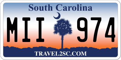 SC license plate MII974