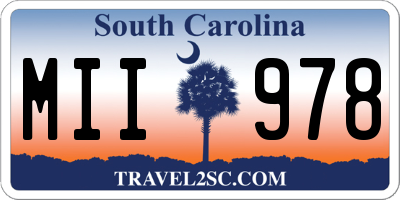 SC license plate MII978