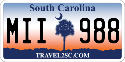 SC license plate MII988