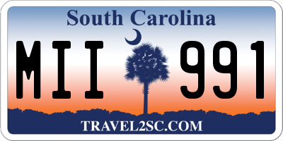 SC license plate MII991