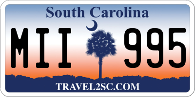 SC license plate MII995
