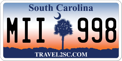 SC license plate MII998
