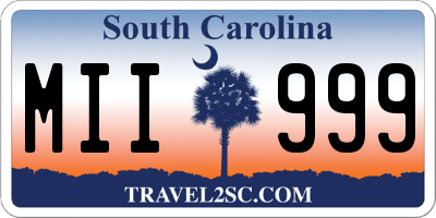 SC license plate MII999