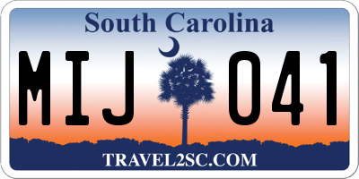 SC license plate MIJ041
