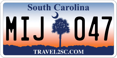 SC license plate MIJ047