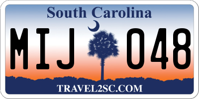SC license plate MIJ048