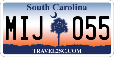 SC license plate MIJ055