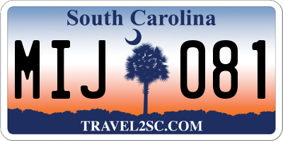SC license plate MIJ081