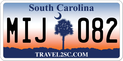 SC license plate MIJ082