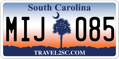 SC license plate MIJ085