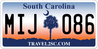 SC license plate MIJ086