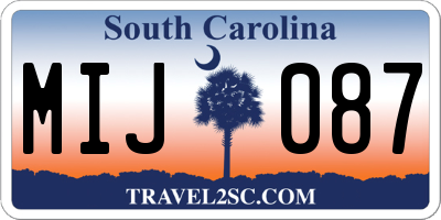 SC license plate MIJ087