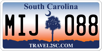 SC license plate MIJ088