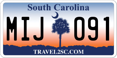 SC license plate MIJ091