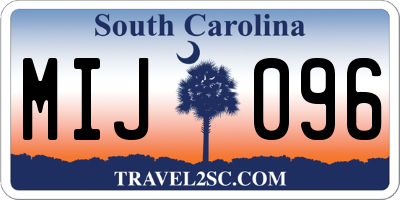 SC license plate MIJ096
