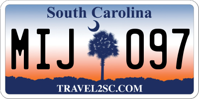 SC license plate MIJ097